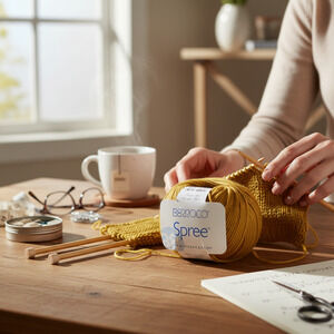 NEW Berroco Spree Yarn 56% Wool 44% Cotton 50g 142yds Color Gold #94115 1 Skein